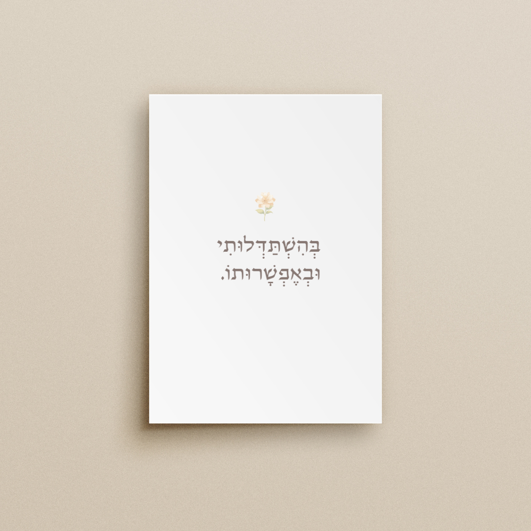 בְּהִשְׁתַּדְּלוּתִי וּבְאֶפְשָׁרוּתוֹ